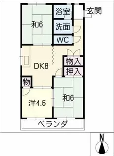 ハイツ稲沢H棟【1階】の間取り