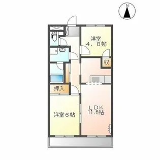 ベルエアー【202号室】の間取り