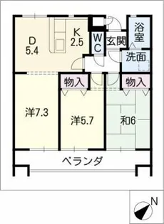 ソレアードパラシオン【1階】の間取り
