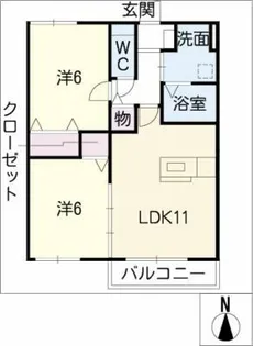 ガーデンコート美合【2階】の間取り