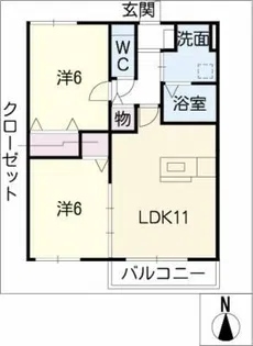 ガーデンコート美合【2階】の間取り