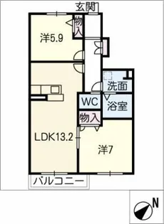 ガルテン上宿 B【1階】の間取り