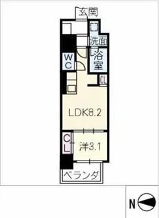 ラ・メゾンフィル御園【7階】の間取り