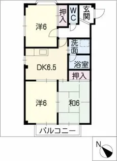 フェリス的場丘【2階】の間取り