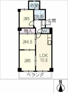 宝大幸ハイツ503号室【5階】の間取り