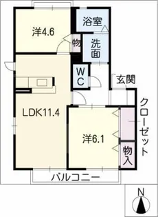 ベル・フラワーA棟【1階】の間取り