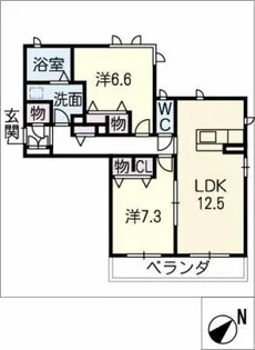 フェリシティⅡ【1階】の間取り
