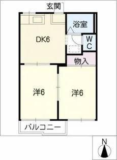 ガーデンハウス郷中A・B【2階】の間取り