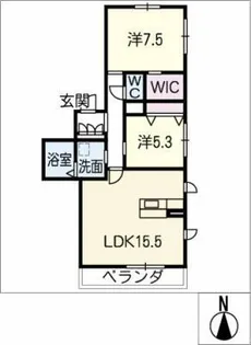 フェリシード山中【2階】の間取り