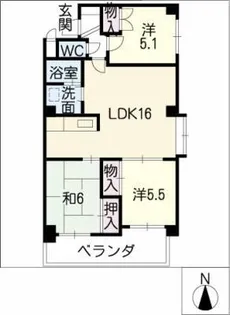 スカル上条【2階】の間取り