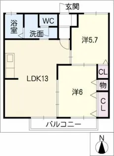 ウインドベル憩 壱番館【1階】の間取り