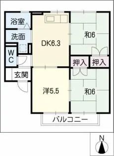 ハイツ池田A【2階】の間取り