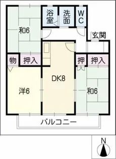 ハイアイランドD棟【2階】の間取り