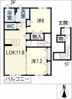 アヴニールプリエ【2階】の間取り