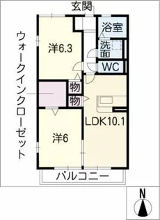 グレーシア柏森【1階】の間取り