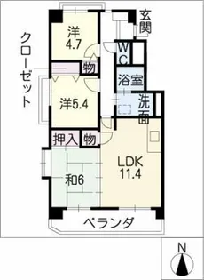 キャッスルノーヴァ名城【4階】の間取り