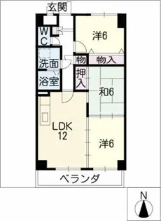 ラ・メゾン赤池【6階】の間取り