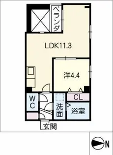 パラシオン港陽【2階】の間取り