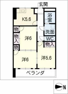 ハイツ大蔵【2階】の間取り