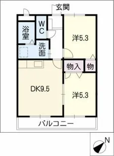 ボヌール東水代【2階】の間取り