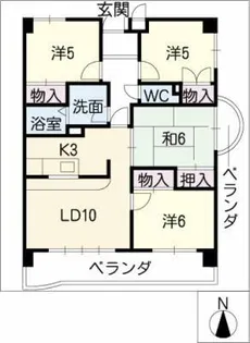 グランドール東丘【3階】の間取り