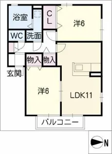 エスポワール梅が丘【2階】の間取り