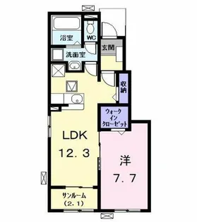レスポワール鯏浦【1階】の間取り