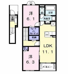 レスポワール鯏浦【2階】の間取り