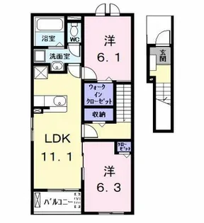 レスポワール鯏浦【2階】の間取り