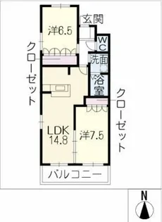 モンテ・ドゥ・ボヌール【2階】の間取り