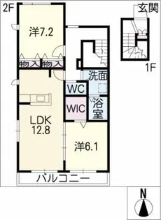 ヴィラ フレンド B棟【2階】の間取り
