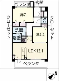 St.パトリク館【4階】の間取り