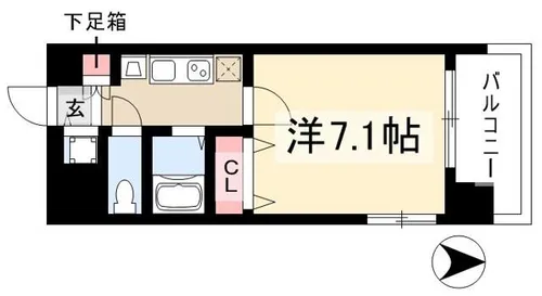 プレサンス名古屋STATIONアブソリュート【0307号室】の間取り