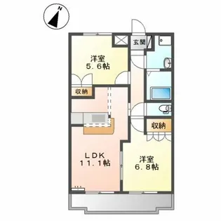 リジェールウエストゥ【1階】の間取り