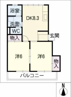 コーポ大光【1階】の間取り