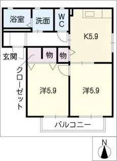 リベール瑞穂【1階】の間取り