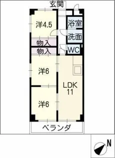 モール白山【4階】の間取り