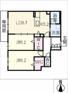 シャーメゾン六花【1階】の間取り