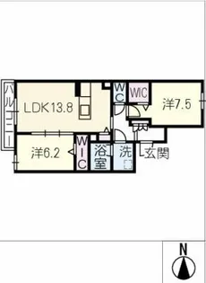 シャーメゾン六花【2階】の間取り