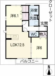 ドミールB【2階】の間取り