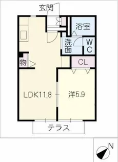 ソシア城下 C棟【1階】の間取り
