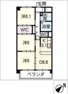 グランメゾンKⅡ B【1階】の間取り