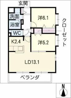 緒川プラザ【2階】の間取り