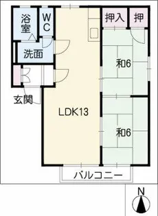ローズガーデン800 F棟【1階】の間取り
