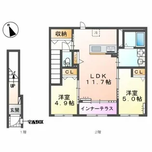 ボナール【2階】の間取り