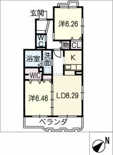 グランメゾンKⅡ A【1階】の間取り
