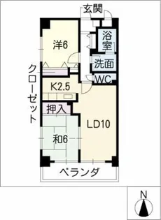 カルム植田【4階】の間取り