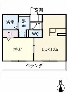 マイタウンハウスF【1階】の間取り