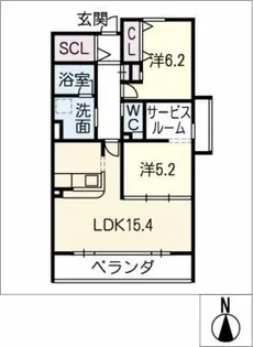 Calm tres【1階】の間取り