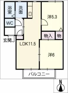 アベニールShin【1階】の間取り